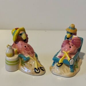 Fun Flamingo Ceramic Salt and Pepper Shakers Set by Blue Sky